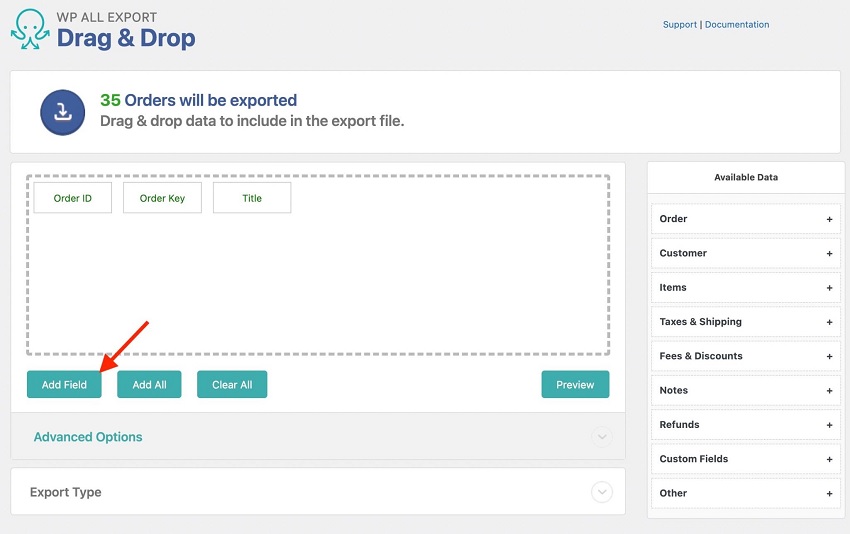 Add new field in Order Export by WP All Export