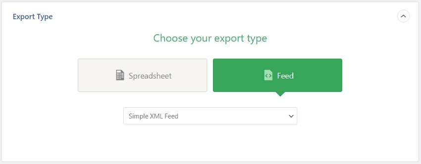 Change to Simple XML Feed in WP All Export File Type