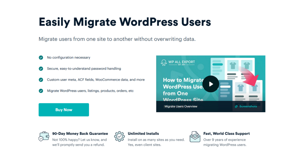 migrate users between WordPress sites