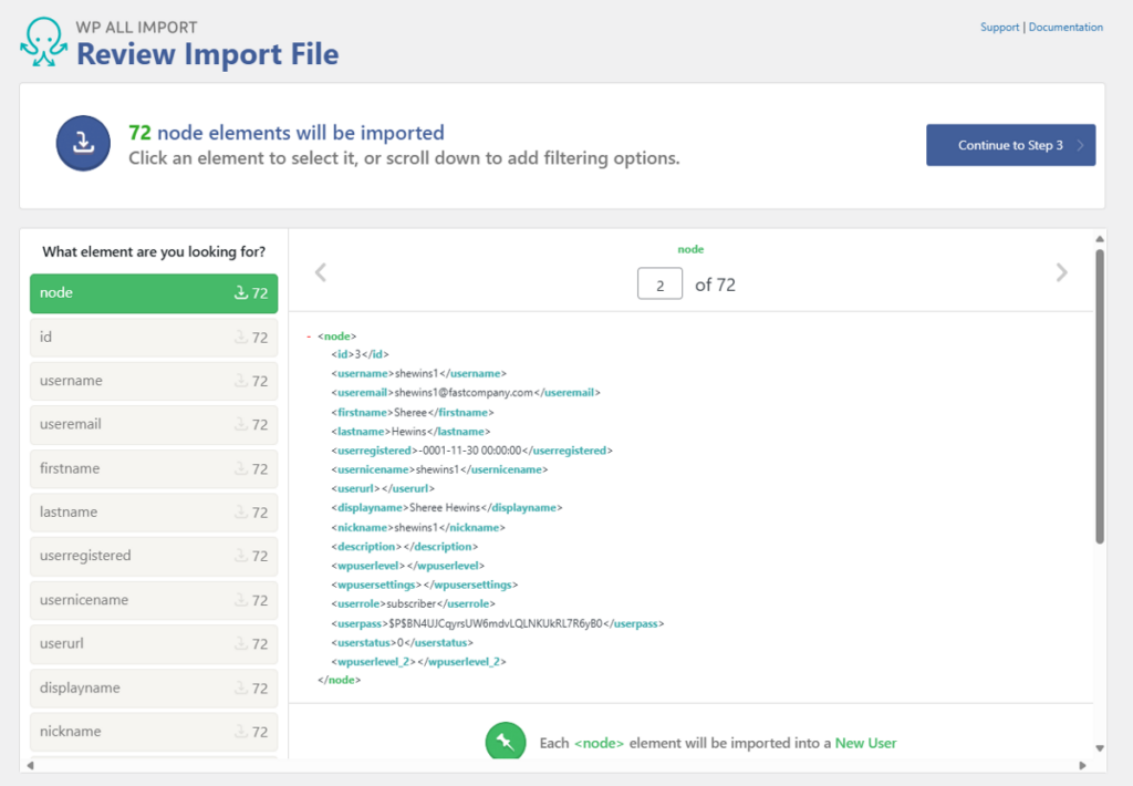 review data from your excel file