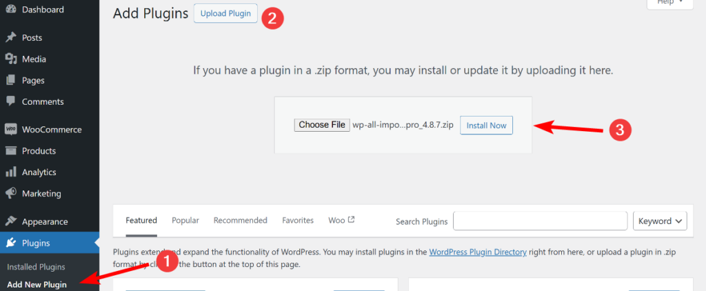 Install WP All Import plugin