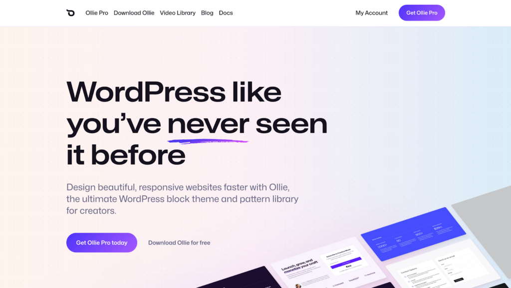 Ollie WordPress theme