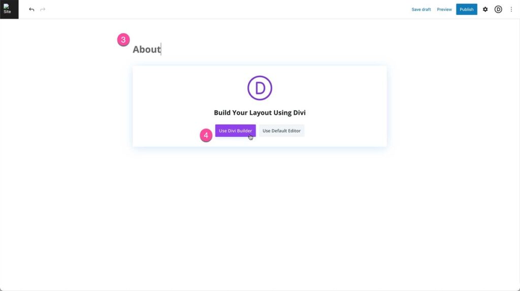 click use divi builder to open the builder interface