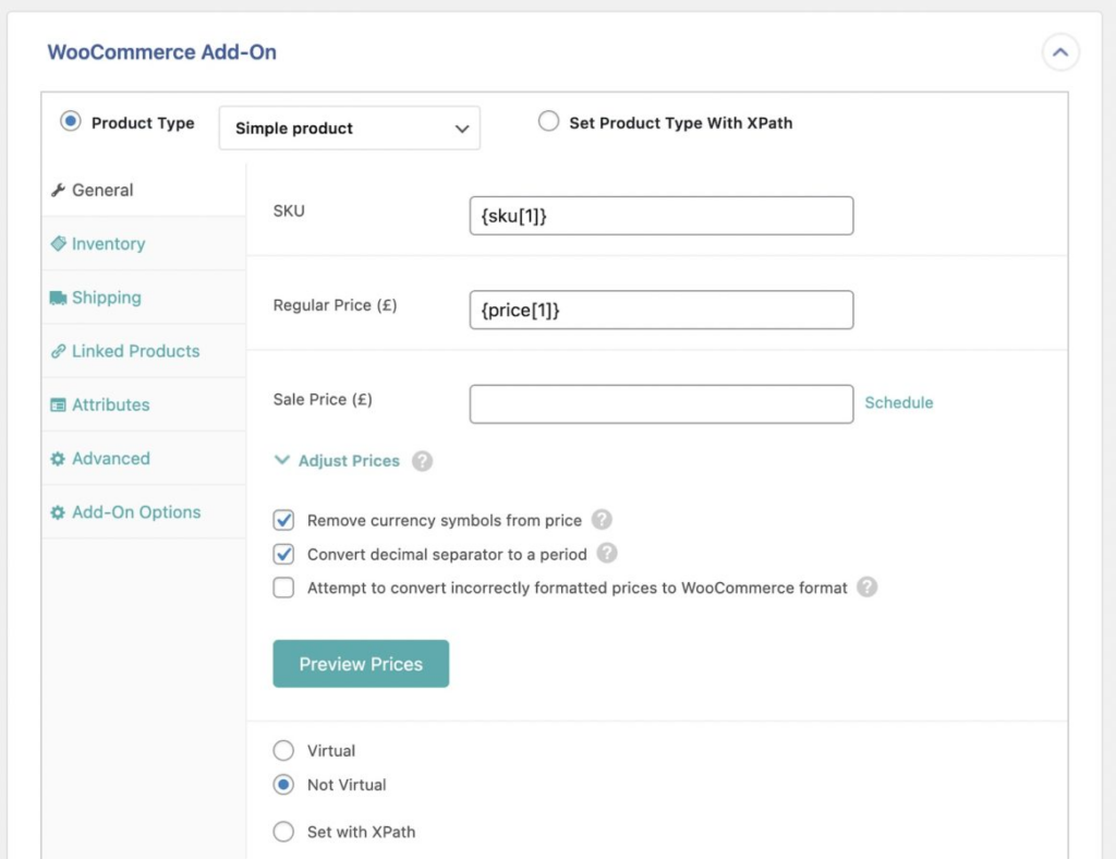 General tab mapping in WP All Import