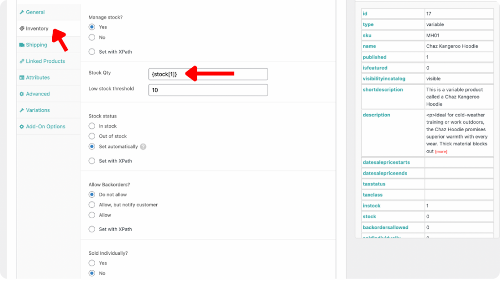 Map Inventory Section WP All Import