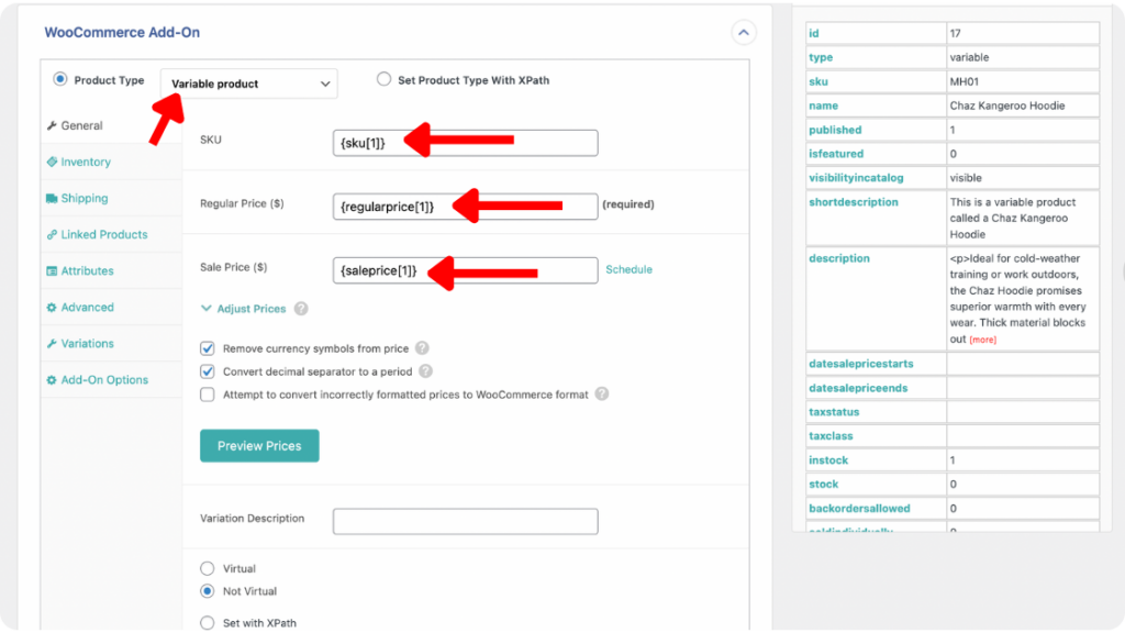 Map WooCommerce Add-On Section WP All Import