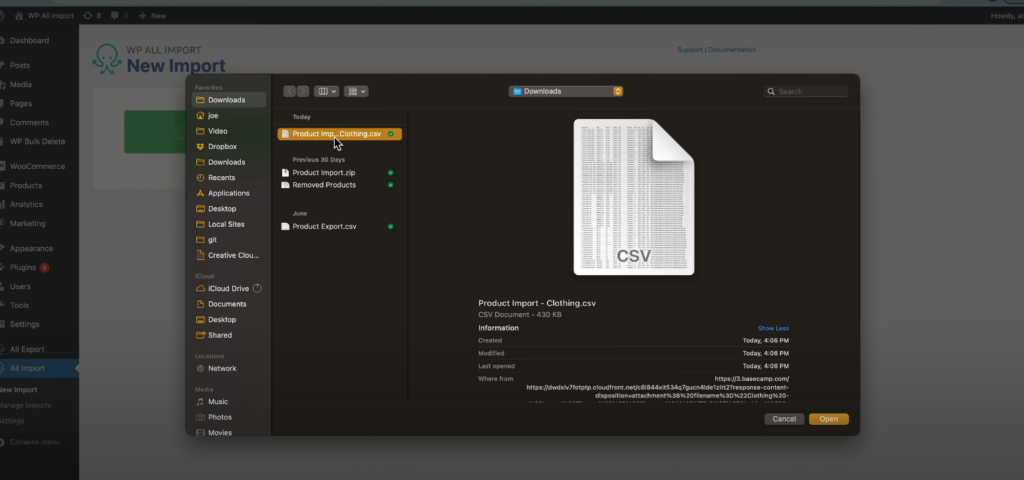 Prepare Import File to Import Products in WP All Import