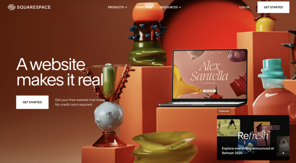 Squarespace homepage