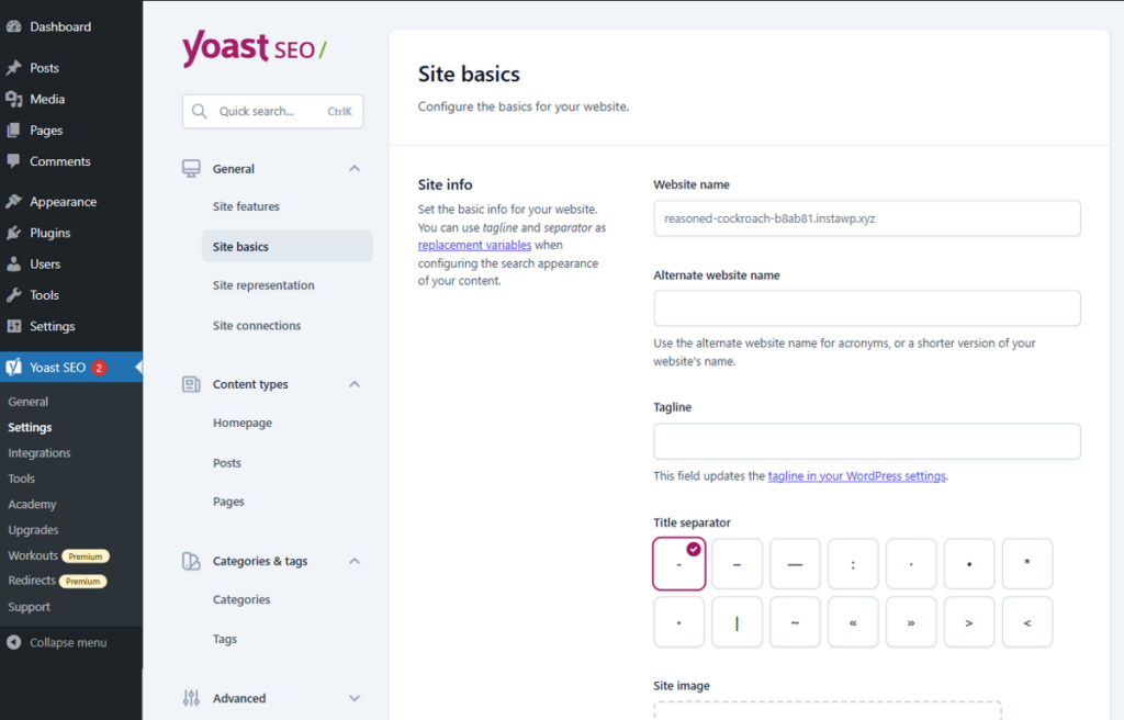 Yoast SEO interface