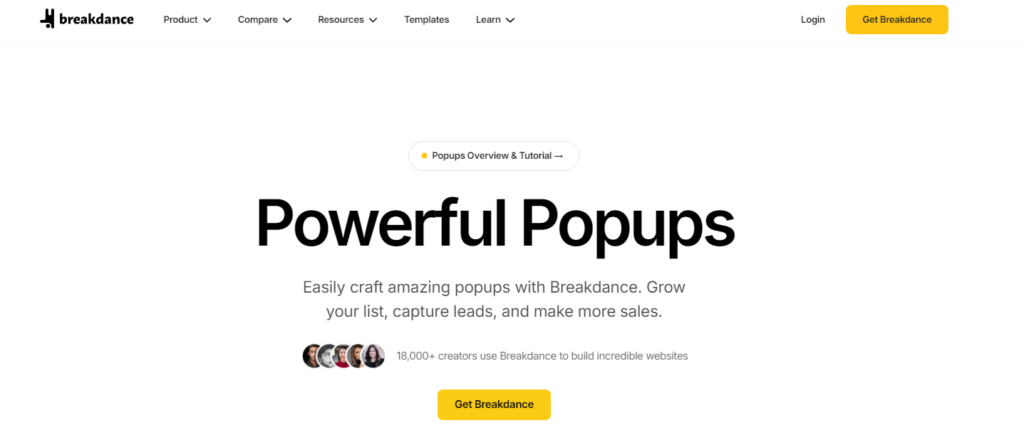 Breakdance popups