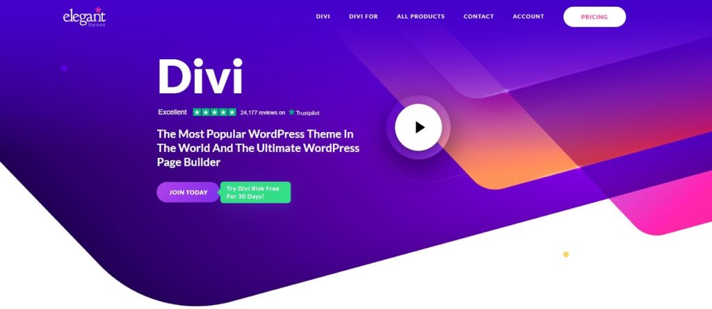 Divi homepage