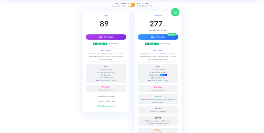 Divi pricing