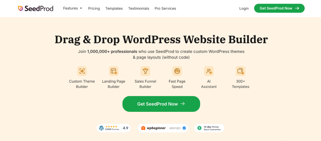 SeedProd WordPress website builder