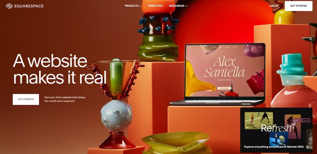 Squarespace homepage