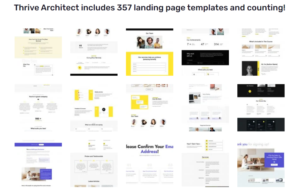 Thrive Architect landing page templates