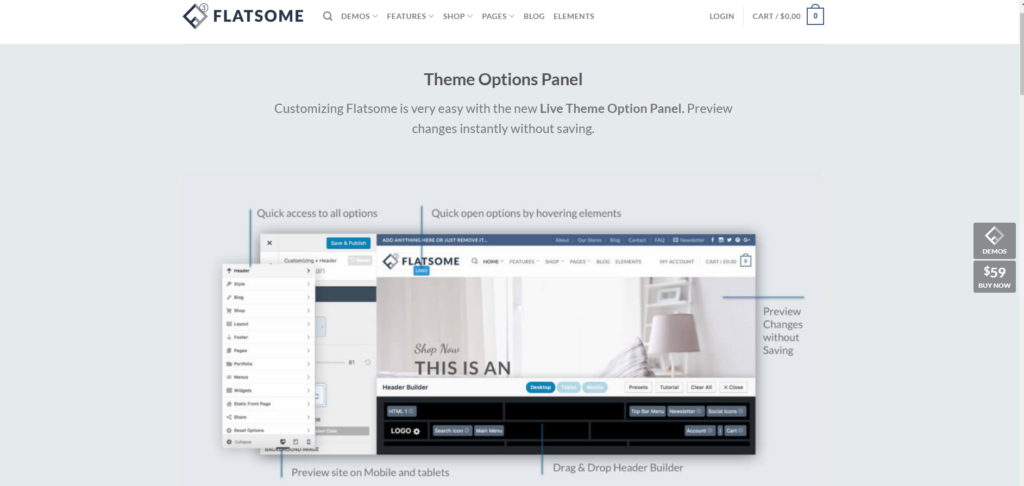 Flatsome theme options