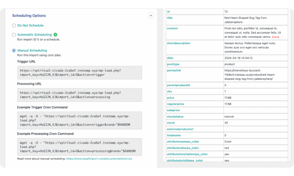 import scheduling using cron jobs