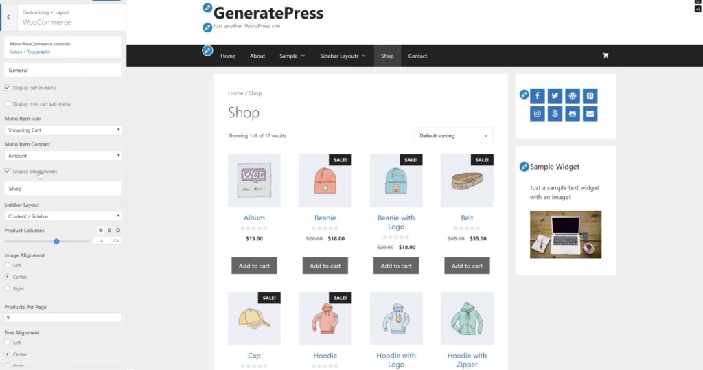 GeneratePress WooCommerce