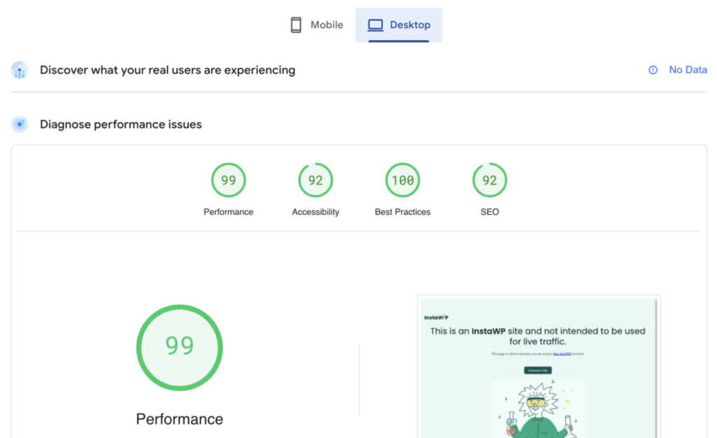 Elementor desktop performance