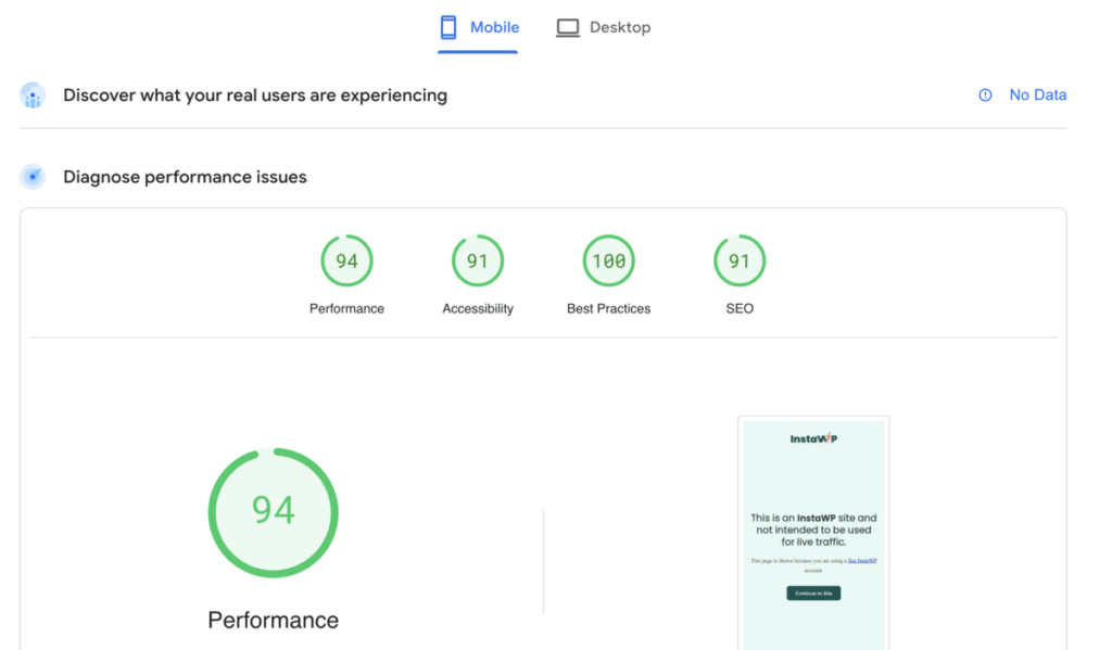 Elementor mobile performance