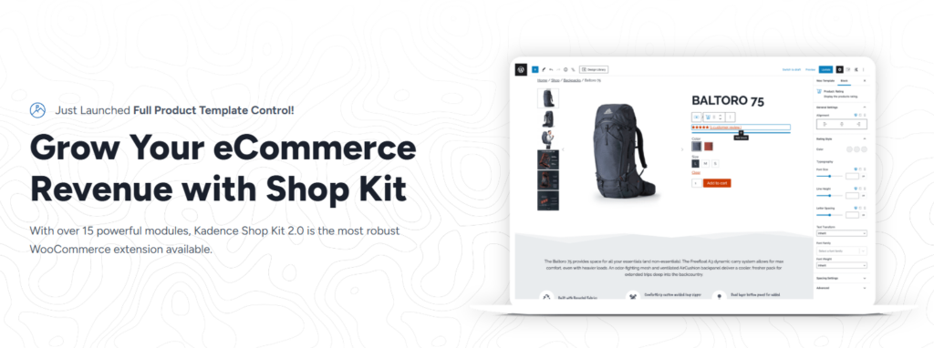 Kadence WooCommerce features